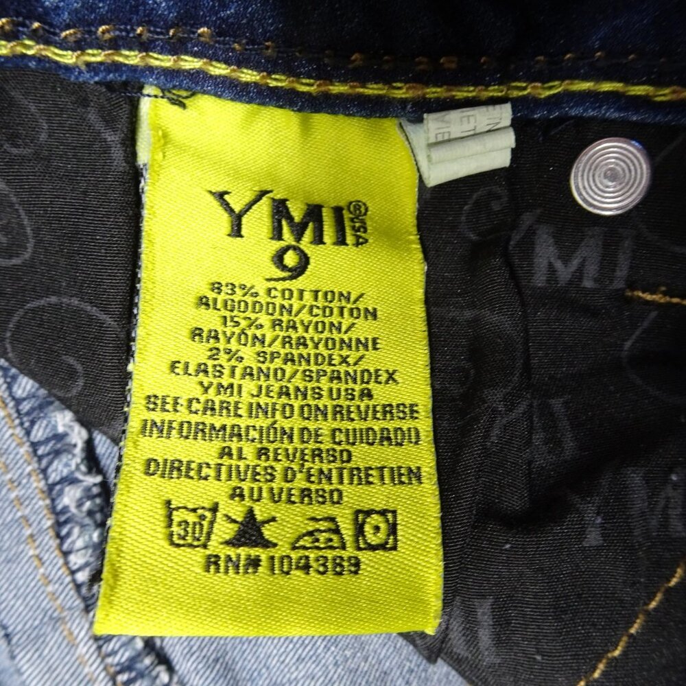 YMI Wannabettabutt Jean Shorts Size 9 Distressed Cotton Stretch Raw Hem Grunge - Picture 5 of 7